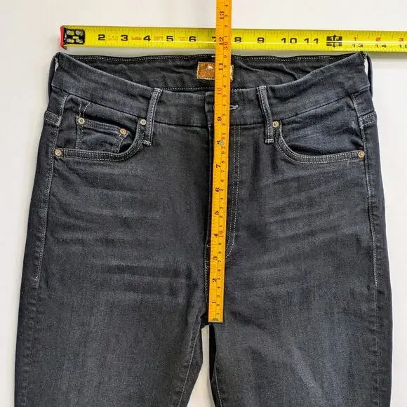 Mother Jeans Looker Womens 28 Charcoal Black Skinny High Waist Coffee Tea or Me - Picture 9 of 12